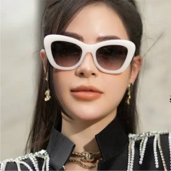 Dior White Cat-Eye Sunglasses
